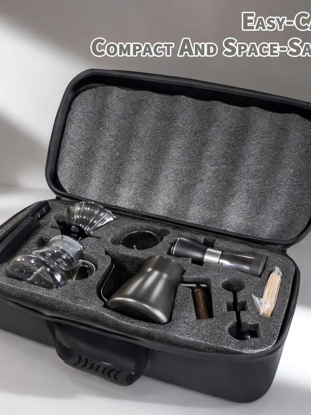 Portable coffee Set - Manual Coffee Grinder, Coffee Dripper Set, Gooseneck Kettl